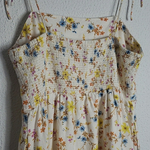 Old Navy Floral Spaghetti Strap Dress Pockets Linen Sustainable Flirty Feminine - Picture 9 of 15